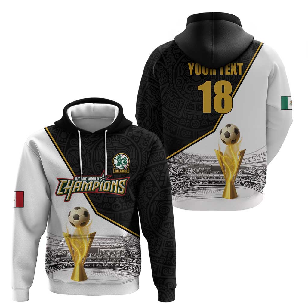 Custom Mexico Football Champion Hoodie Aztec Pattern LT18