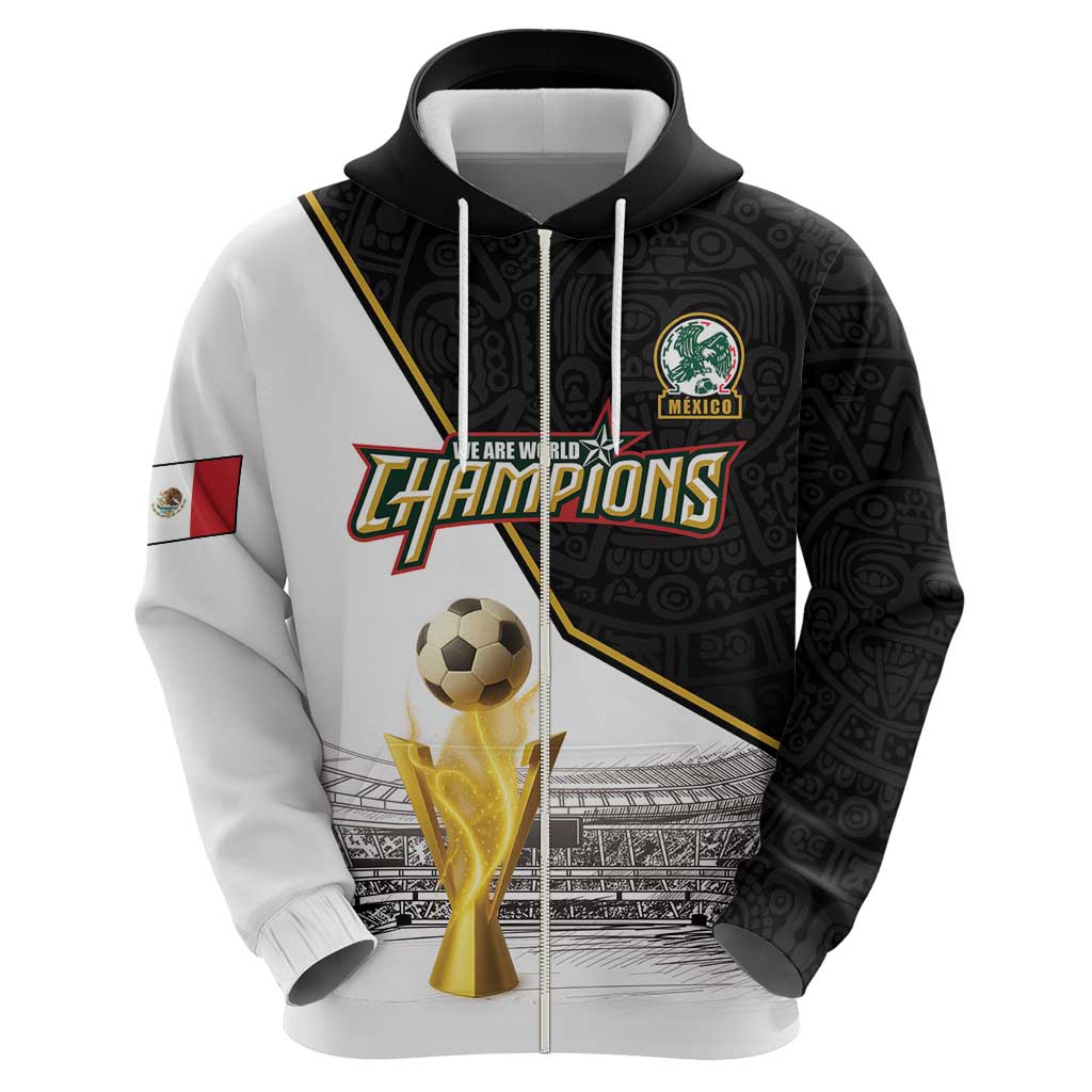 Custom Mexico Football Champion Hoodie Aztec Pattern LT18