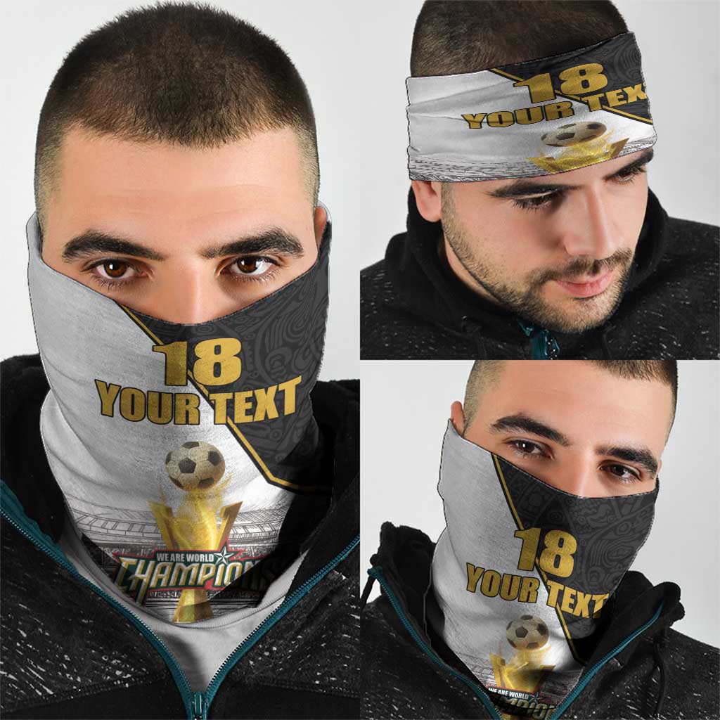 Custom Mexico Football Champion Neck Gaiter Aztec Pattern LT18