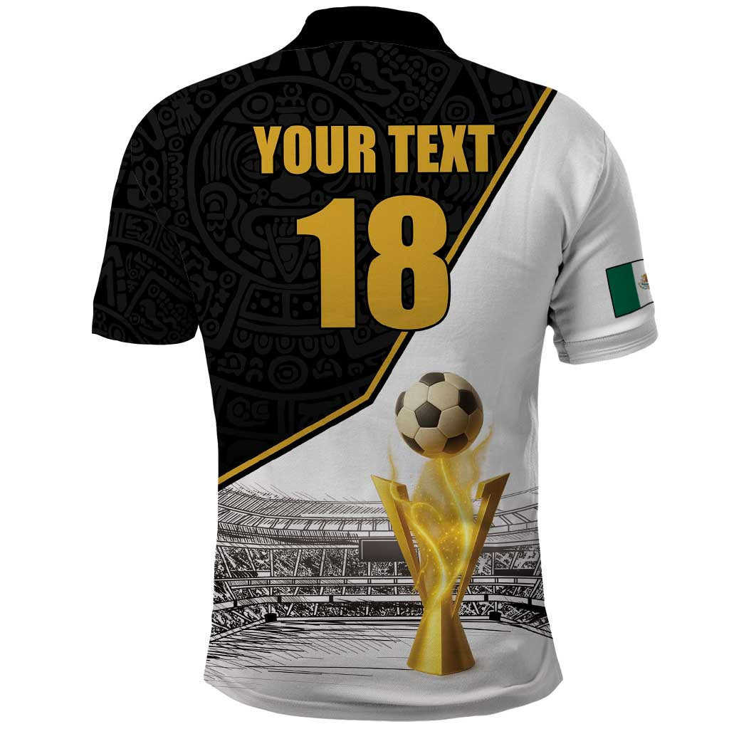 Custom Mexico Football Champion Polo Shirt Aztec Pattern LT18