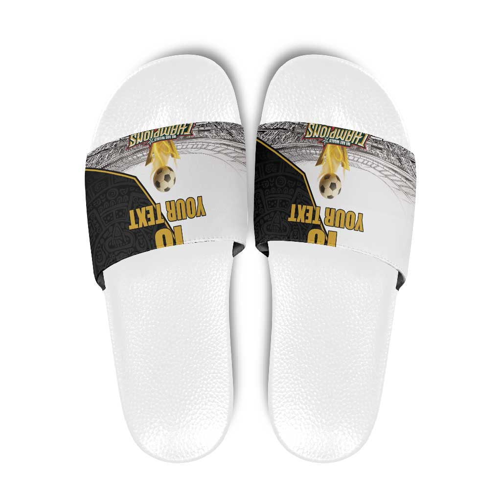 Custom Mexico Football Champion Slide Sandals Aztec Pattern LT18