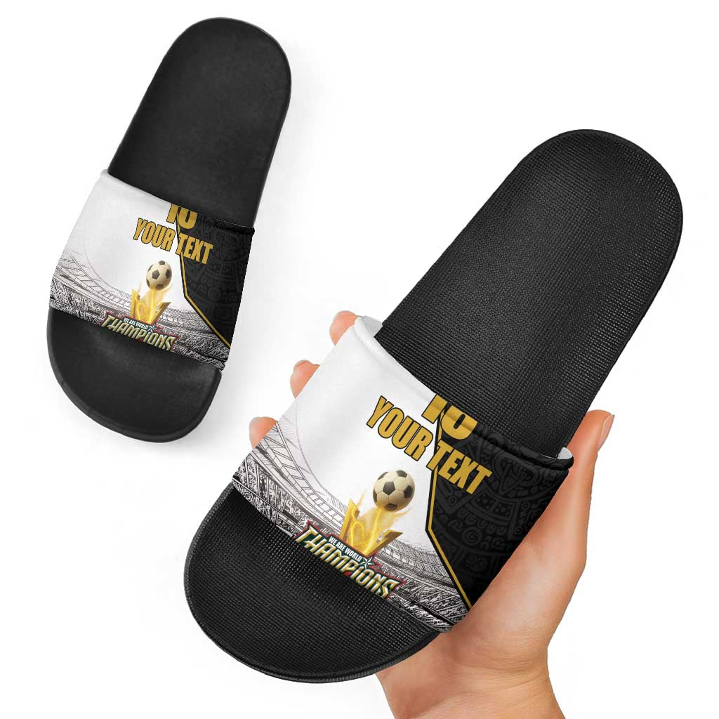 Custom Mexico Football Champion Slide Sandals Aztec Pattern LT18