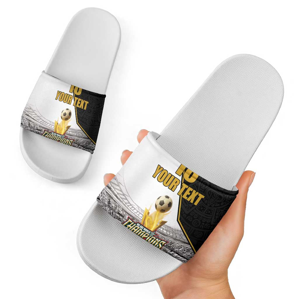 Custom Mexico Football Champion Slide Sandals Aztec Pattern LT18