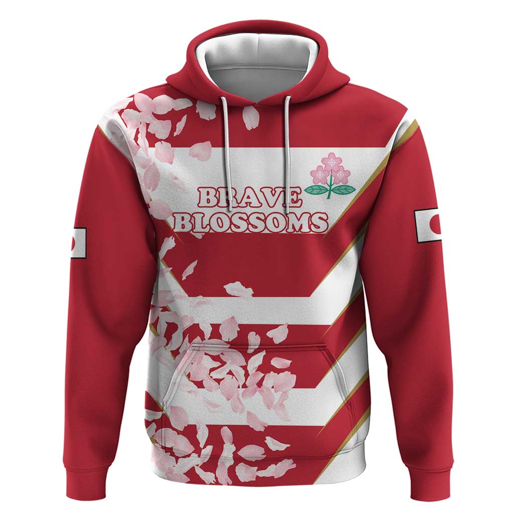 Custom Japan Rugby Hoodie Brave Cherry Blossoms Flying Petals LT18