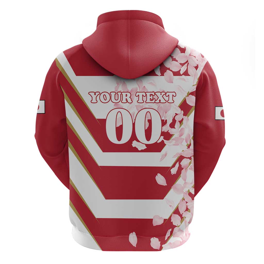 Custom Japan Rugby Hoodie Brave Cherry Blossoms Flying Petals LT18