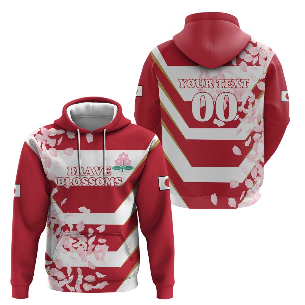 Custom Japan Rugby Hoodie Brave Cherry Blossoms Flying Petals LT18