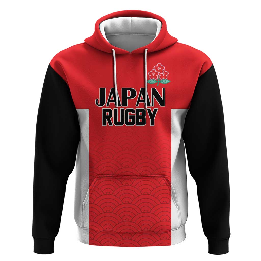 Custom Japan Rugby Hoodie Seamless Japanese Waves Pattern LT18