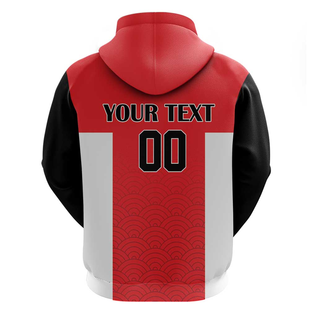 Custom Japan Rugby Hoodie Seamless Japanese Waves Pattern LT18