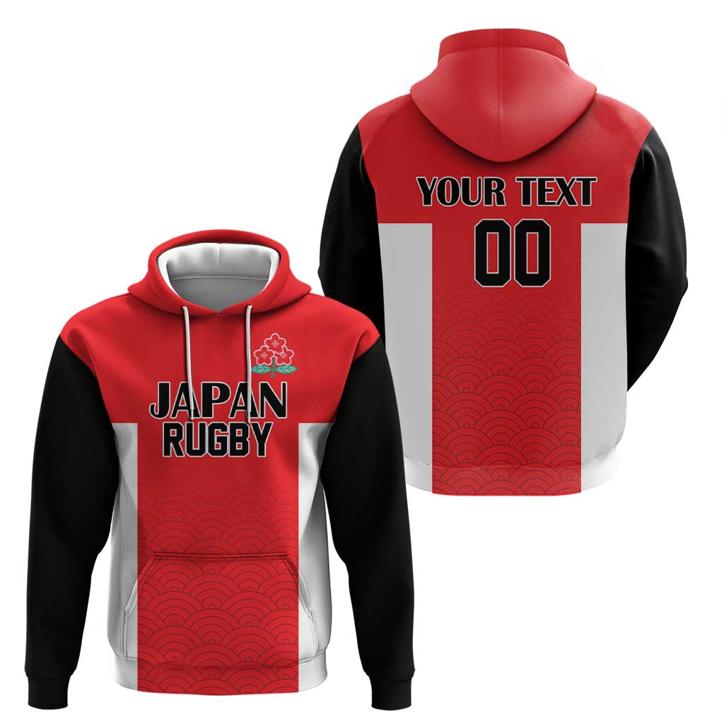 Custom Japan Rugby Hoodie Seamless Japanese Waves Pattern LT18