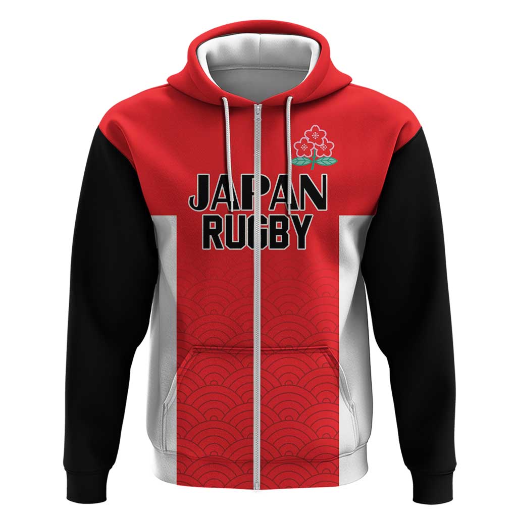 Custom Japan Rugby Hoodie Seamless Japanese Waves Pattern LT18