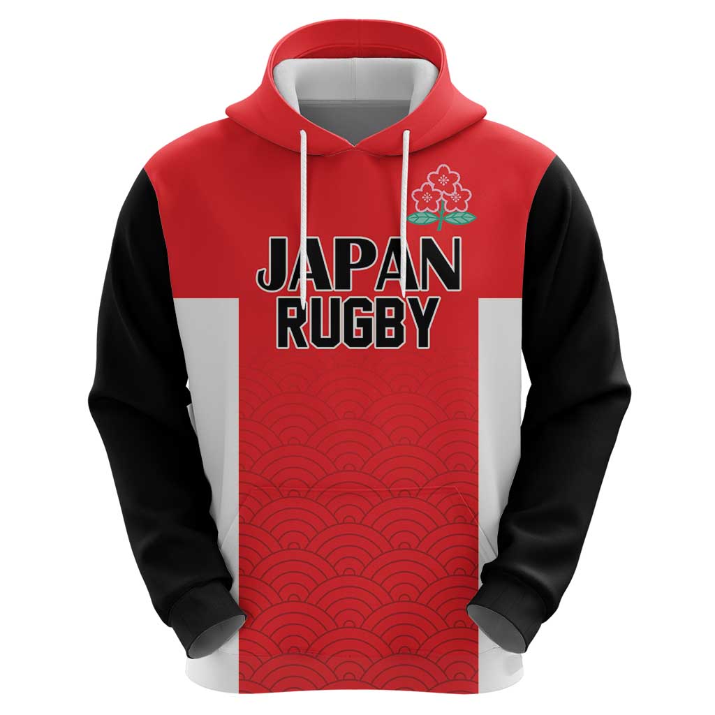 Custom Japan Rugby Hoodie Seamless Japanese Waves Pattern LT18