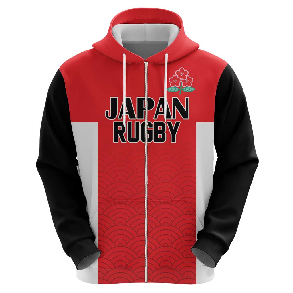 Custom Japan Rugby Hoodie Seamless Japanese Waves Pattern LT18