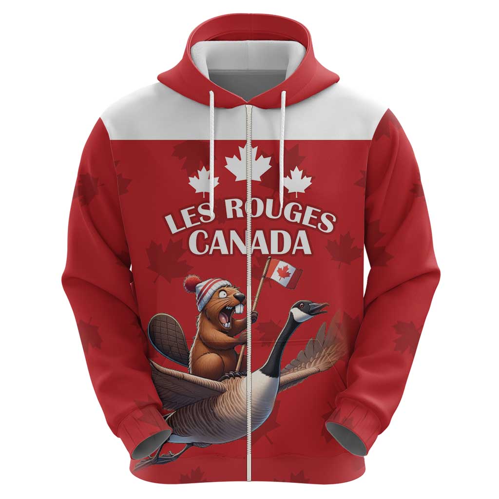 Custom Canada Rugby Hoodie Beaver Riding A Goose LT18