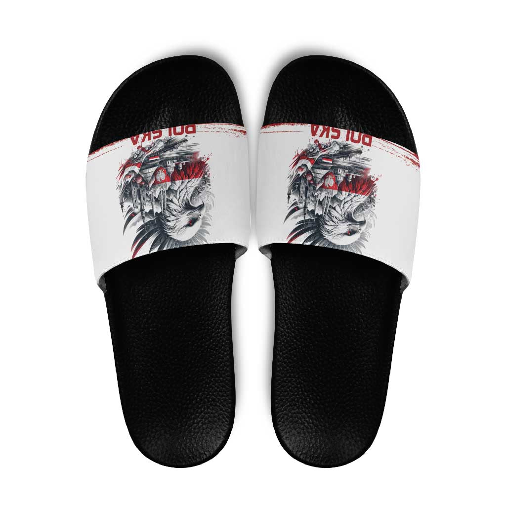 Poland Independence Day Slide Sandals Polska Eagle Proud To Be Polish LT18