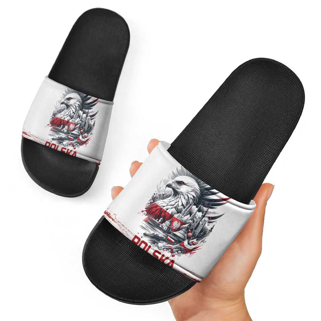 Poland Independence Day Slide Sandals Polska Eagle Proud To Be Polish LT18