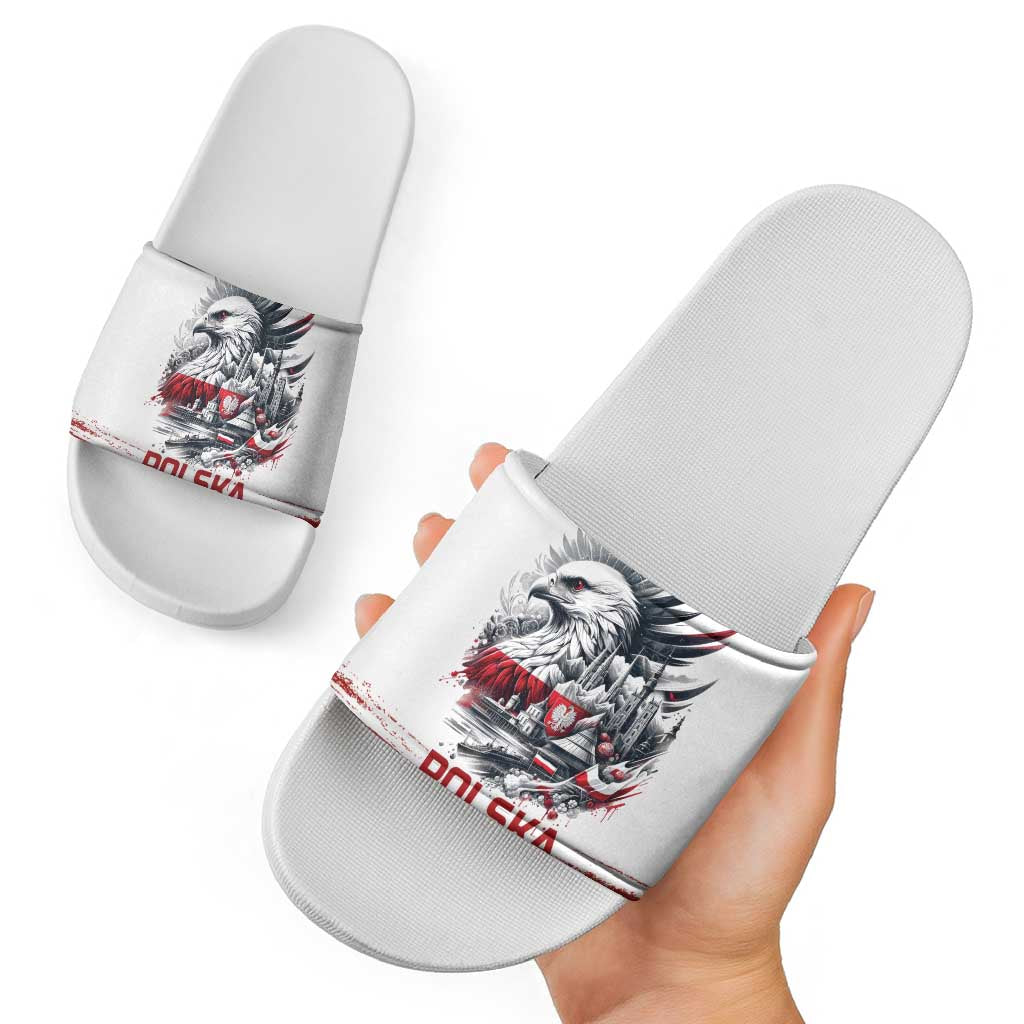 Poland Independence Day Slide Sandals Polska Eagle Proud To Be Polish LT18