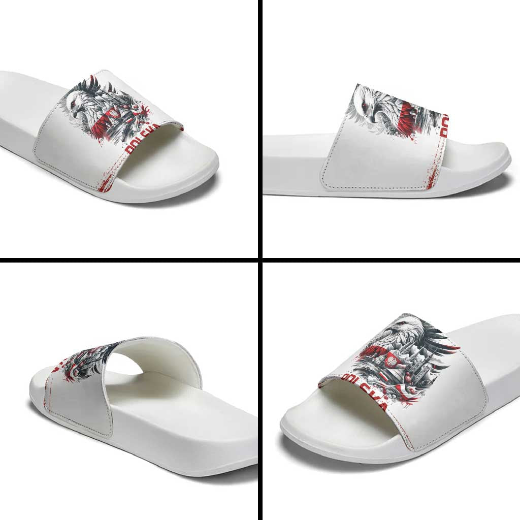 Poland Independence Day Slide Sandals Polska Eagle Proud To Be Polish LT18