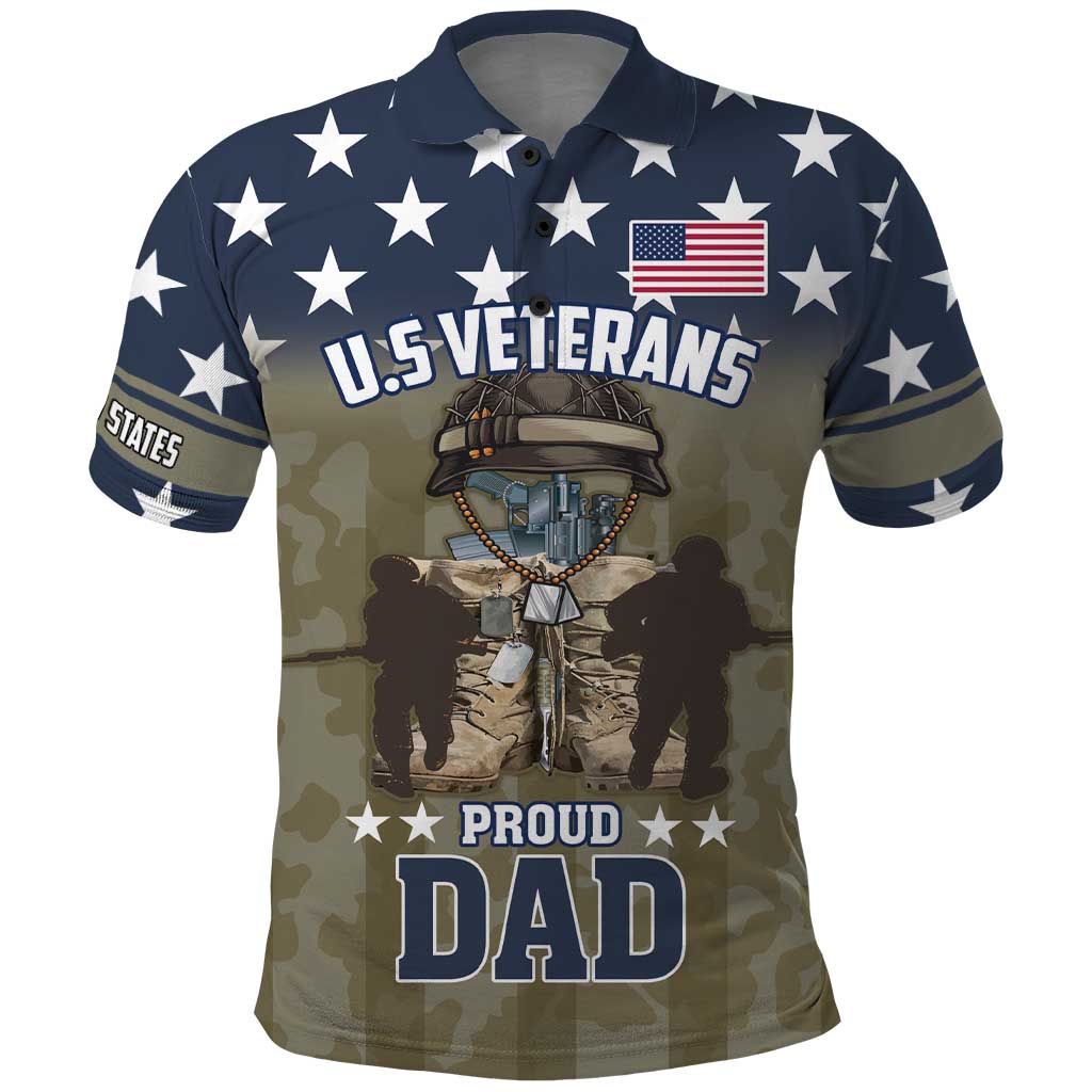 Personalized Veterans Day 2024 Polo Shirt U.S Veterans Proud Dad LT18
