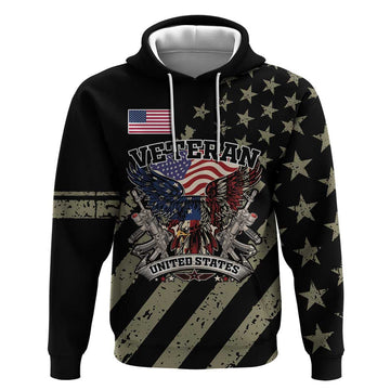 Custom Remembrance Day Hoodie American Eagle With USA Flags LT18