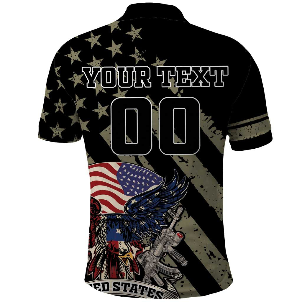 Custom Remembrance Day Polo Shirt American Eagle With USA Flags LT18