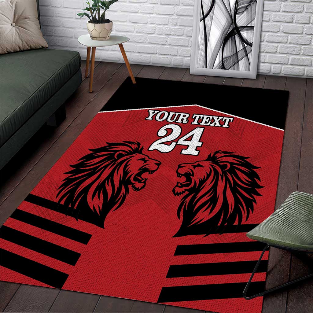Custom Afro Kenya Rugby Area Rug African Lion Head LT18