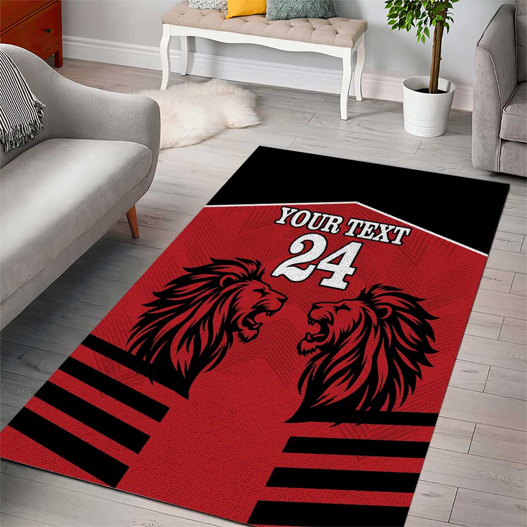 Custom Afro Kenya Rugby Area Rug African Lion Head LT18