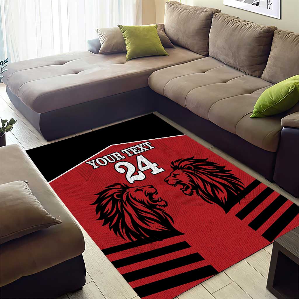 Custom Afro Kenya Rugby Area Rug African Lion Head LT18