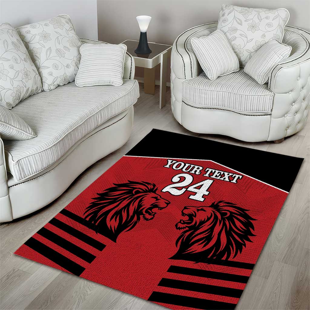 Custom Afro Kenya Rugby Area Rug African Lion Head LT18