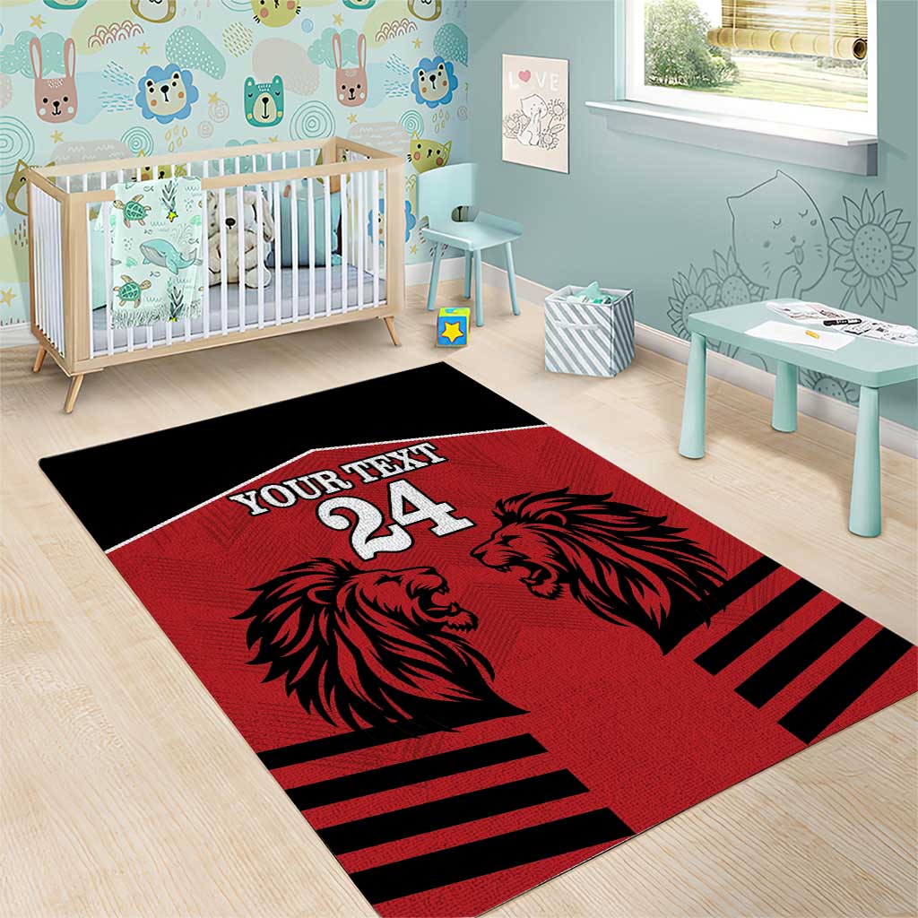 Custom Afro Kenya Rugby Area Rug African Lion Head LT18