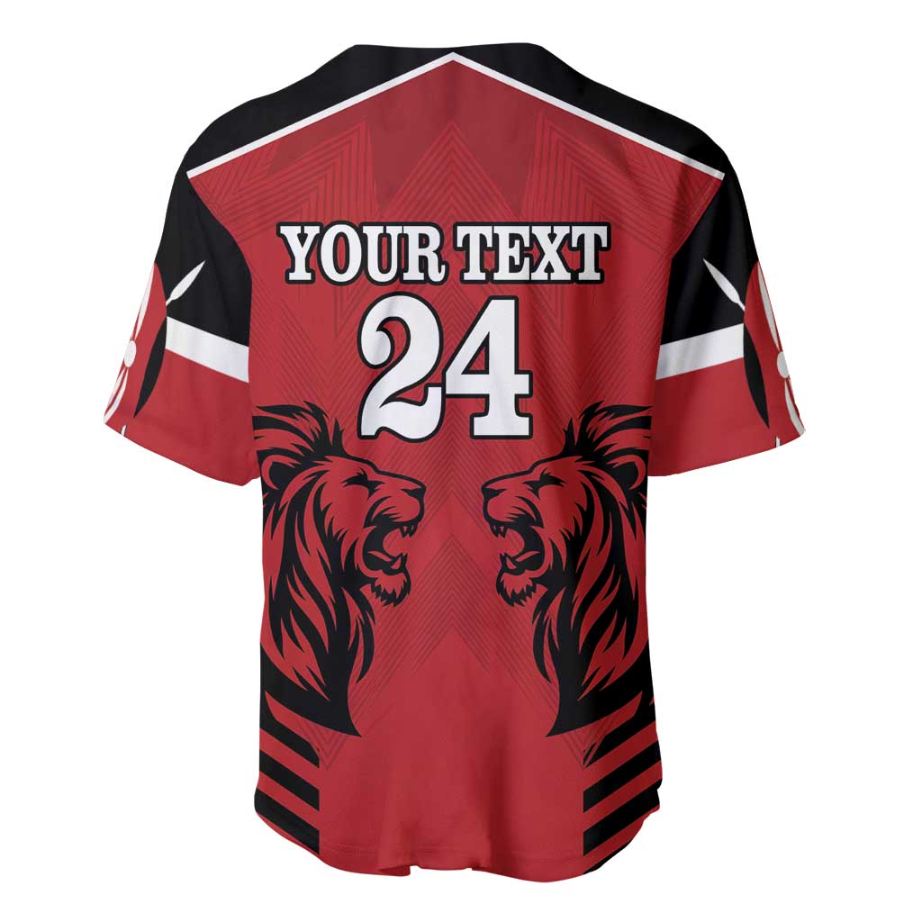 Custom Afro Kenya Rugby Baseball Jersey African Lion Head LT18