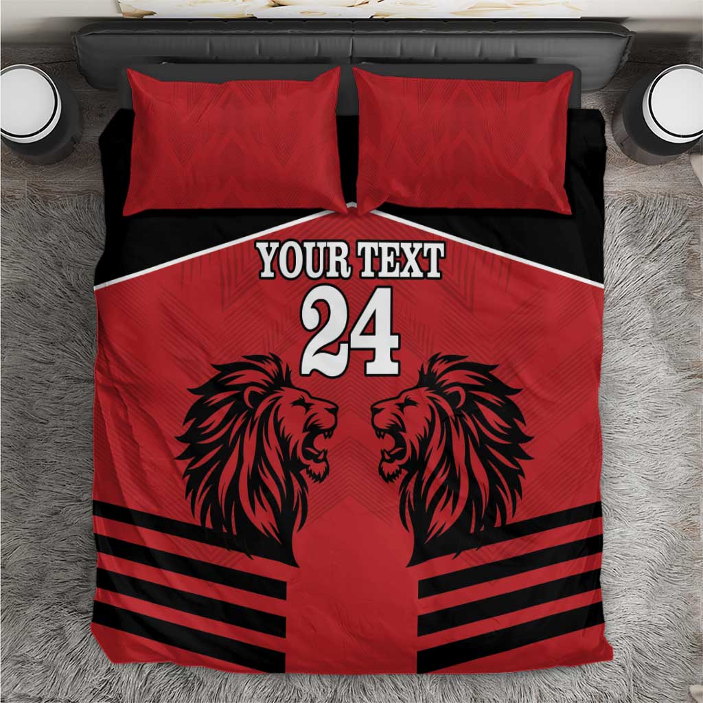 Custom Afro Kenya Rugby Bedding Set African Lion Head LT18