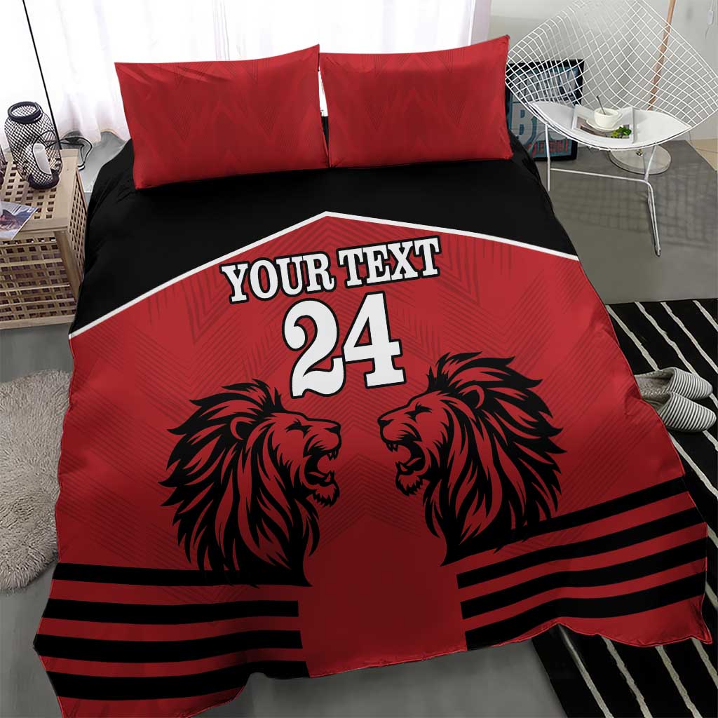 Custom Afro Kenya Rugby Bedding Set African Lion Head LT18