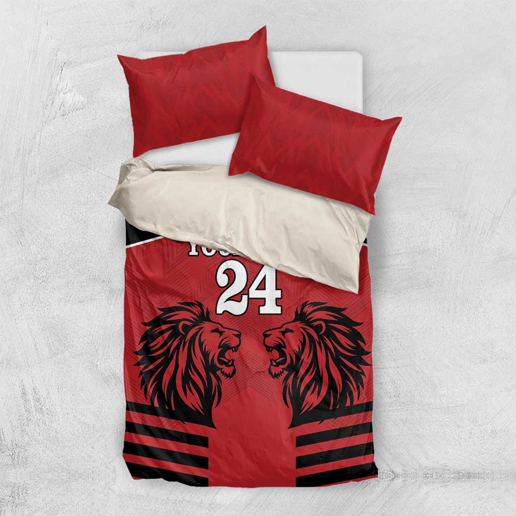 Custom Afro Kenya Rugby Bedding Set African Lion Head LT18