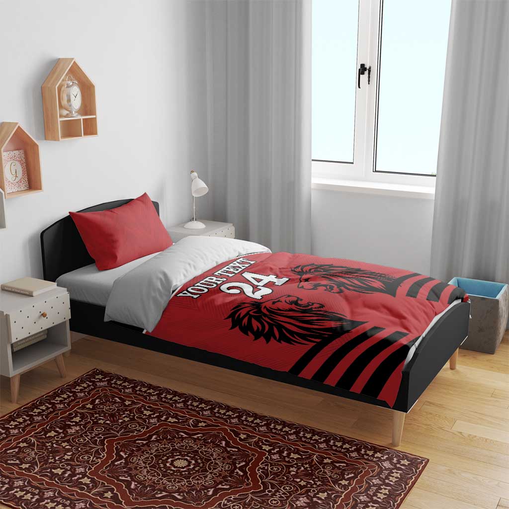 Custom Afro Kenya Rugby Bedding Set African Lion Head LT18