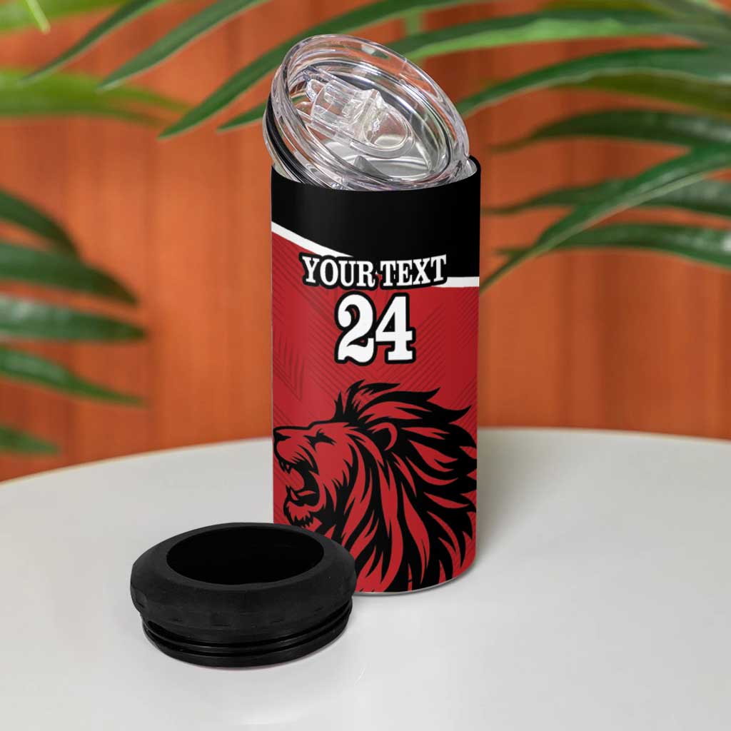 Custom Afro Kenya Rugby 4 in 1 Can Cooler Tumbler African Lion Head LT18