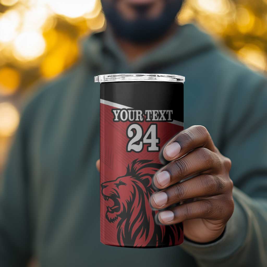 Custom Afro Kenya Rugby 4 in 1 Can Cooler Tumbler African Lion Head LT18