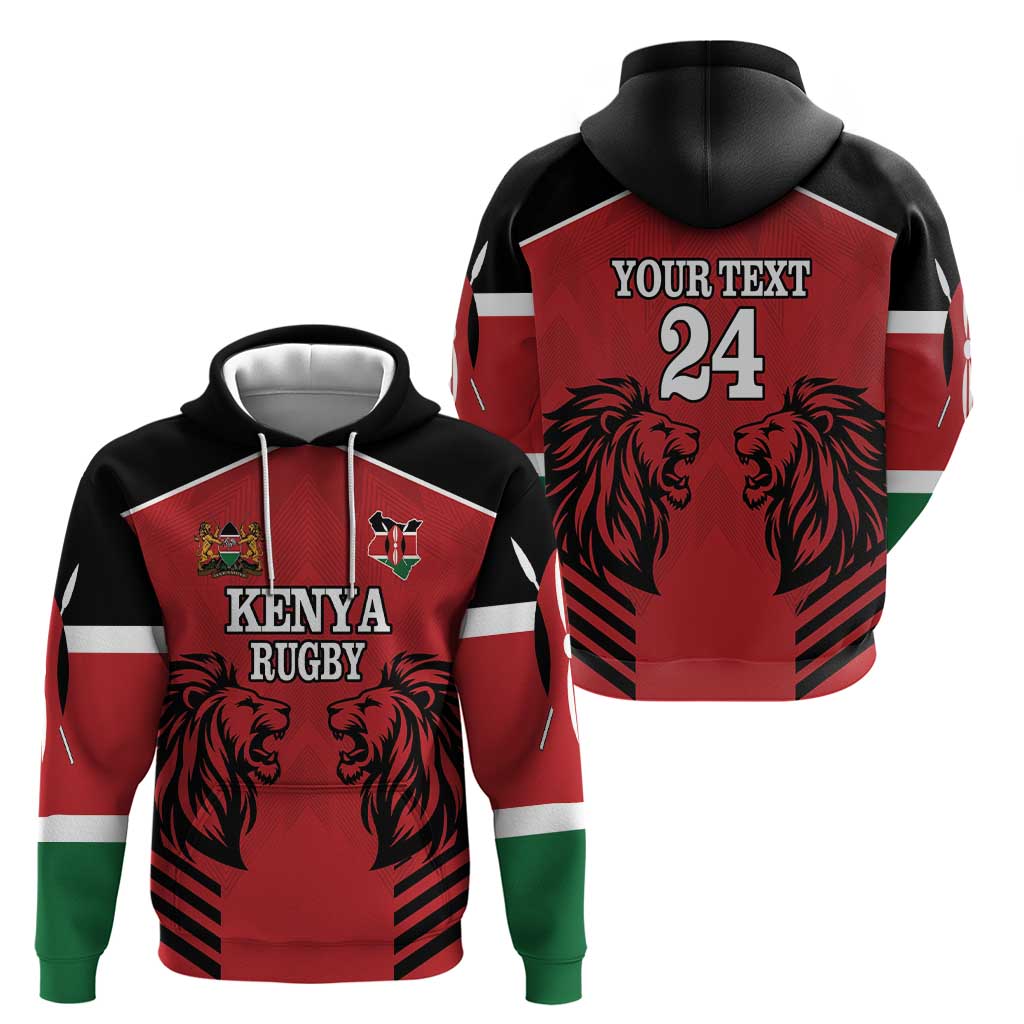 Custom Kenya Rugby Hoodie African Lion Unique Style LT18