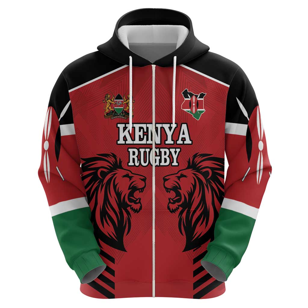 Custom Kenya Rugby Hoodie African Lion Unique Style LT18