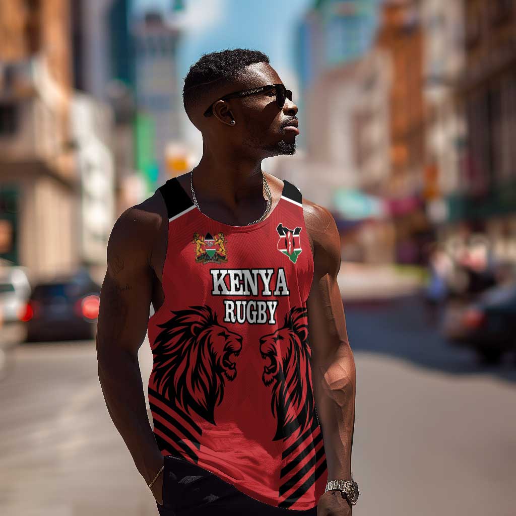 Custom Afro Kenya Rugby Men Tank Top African Lion Head LT18