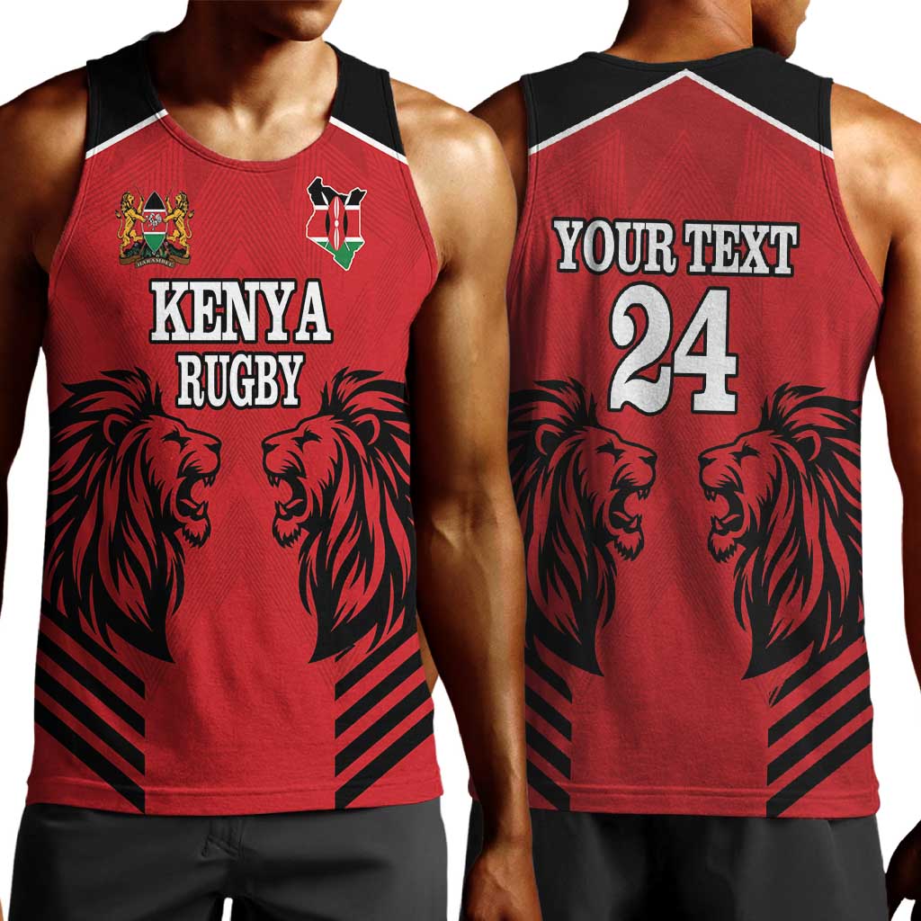 Custom Afro Kenya Rugby Men Tank Top African Lion Head LT18
