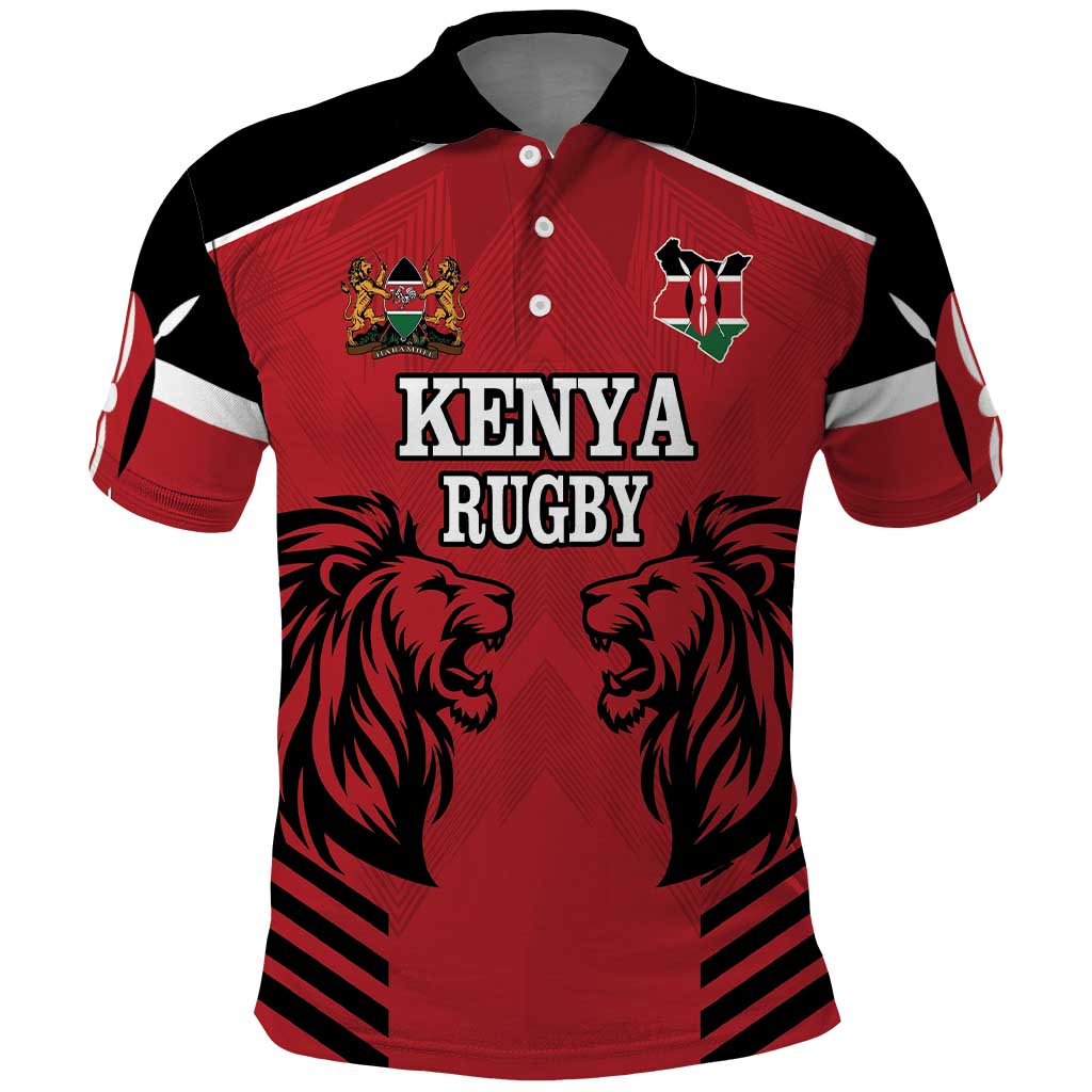 Custom Kenya Rugby Polo Shirt African Lion Unique Style LT18