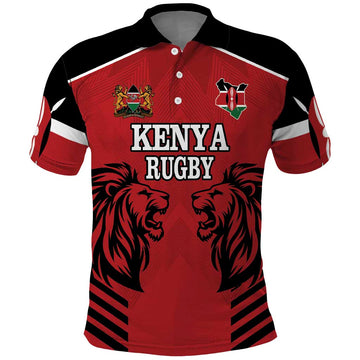 Custom Kenya Rugby Polo Shirt African Lion Unique Style LT18