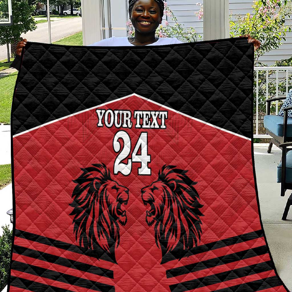 Custom Afro Kenya Rugby Quilt African Lion Head LT18