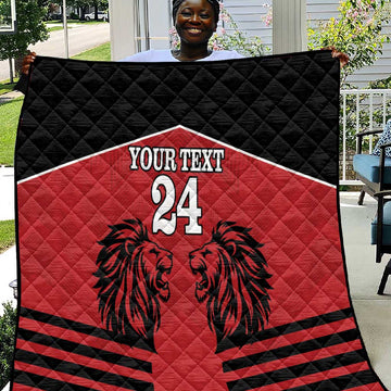 Custom Afro Kenya Rugby Quilt African Lion Head LT18