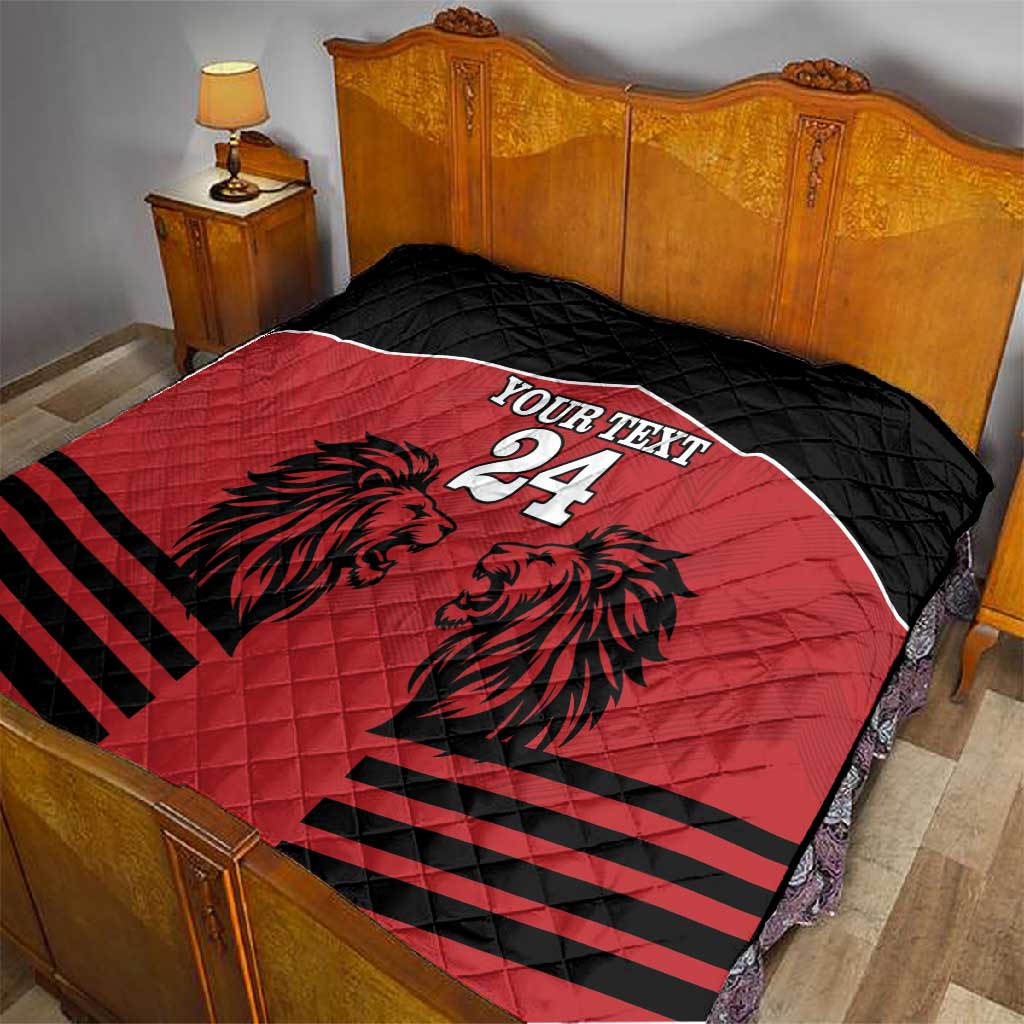 Custom Afro Kenya Rugby Quilt African Lion Head LT18