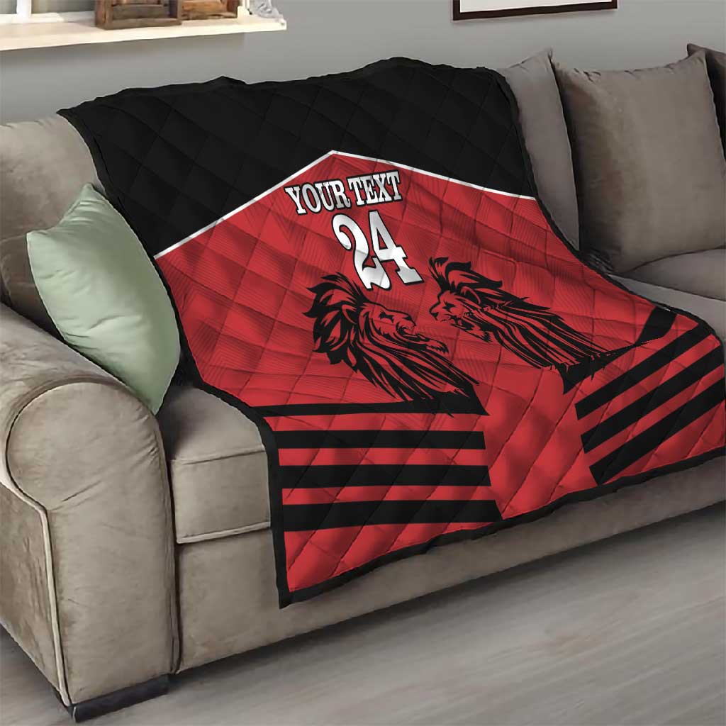 Custom Afro Kenya Rugby Quilt African Lion Head LT18
