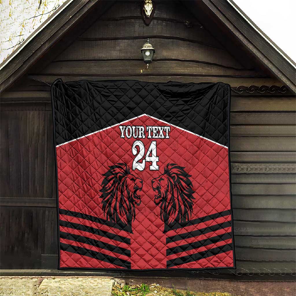 Custom Afro Kenya Rugby Quilt African Lion Head LT18