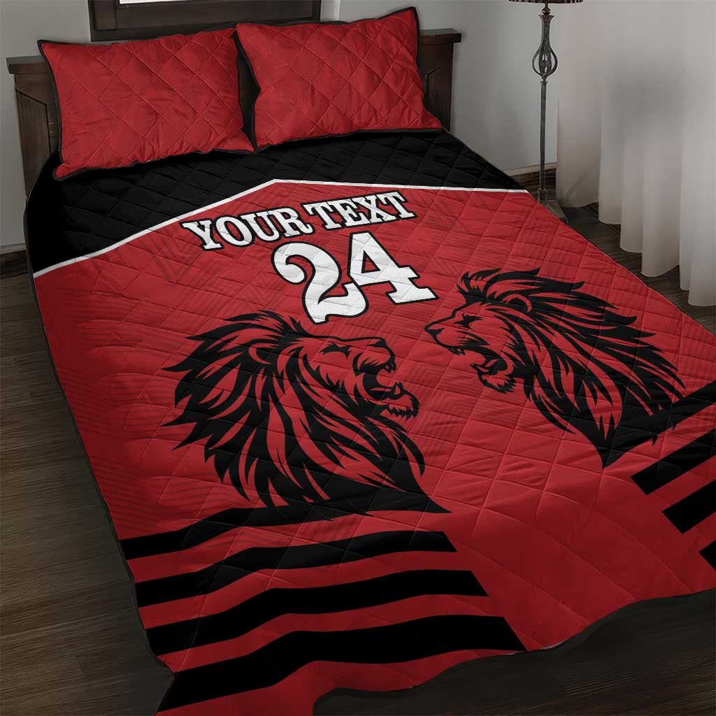 Custom Afro Kenya Rugby Quilt Bed Set African Lion Head LT18