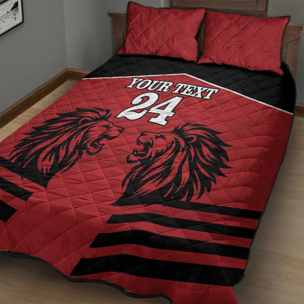 Custom Afro Kenya Rugby Quilt Bed Set African Lion Head LT18