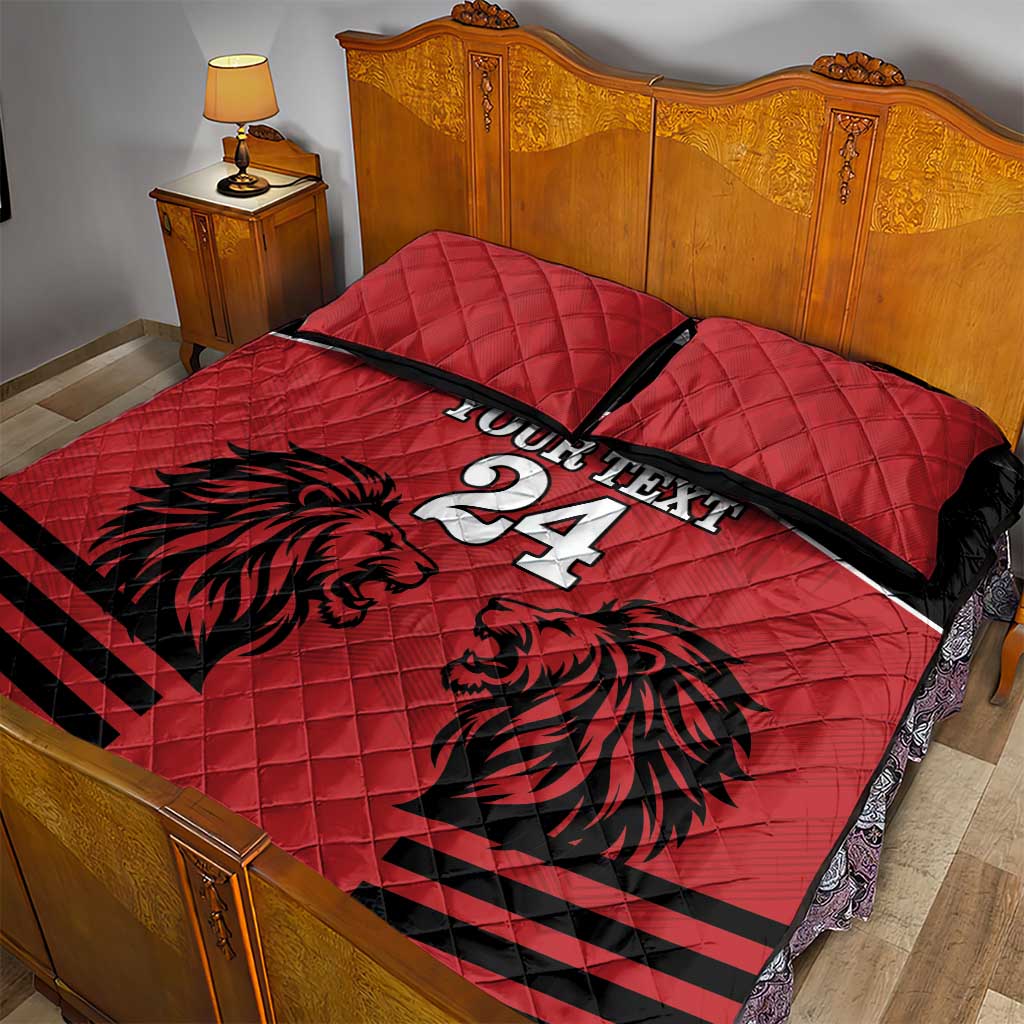 Custom Afro Kenya Rugby Quilt Bed Set African Lion Head LT18